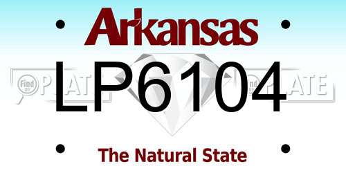 LP6104 Arkansas License Plate