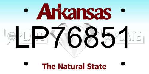 LP76851 Arkansas License Plate