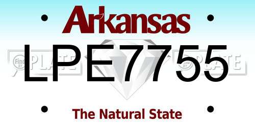 LPE7755 Arkansas License Plate