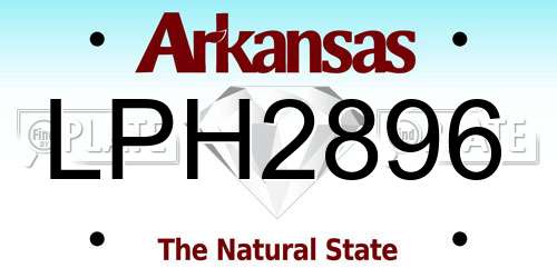 LPH2896 Arkansas License Plate