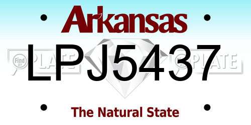 LPJ5437 Arkansas License Plate