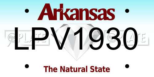 LPV1930 Arkansas License Plate