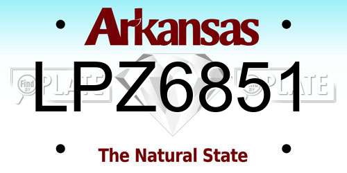 LPZ6851 Arkansas License Plate