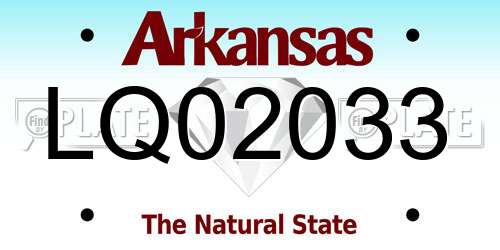 LQ02033 Arkansas License Plate