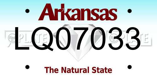 LQ07033 Arkansas License Plate
