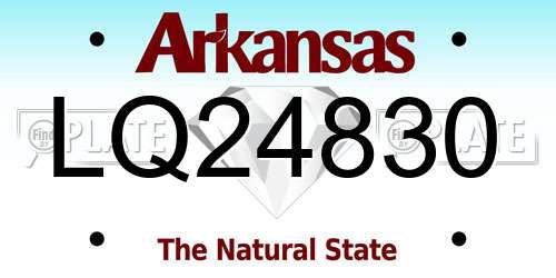 LQ24830 Arkansas License Plate
