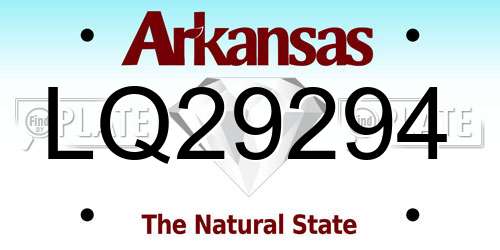 LQ29294 Arkansas License Plate