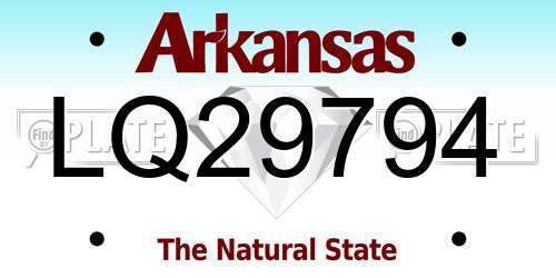 LQ29794 Arkansas License Plate