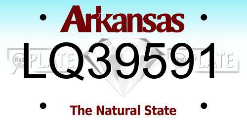LQ39591 Arkansas License Plate