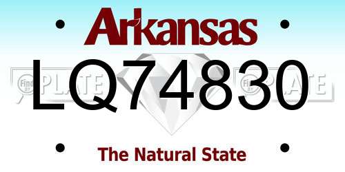 LQ74830 Arkansas License Plate