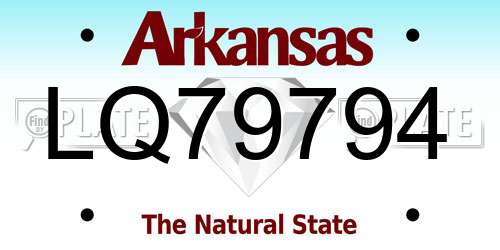 LQ79794 Arkansas License Plate