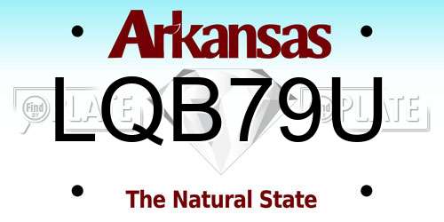 LQB79U Arkansas License Plate