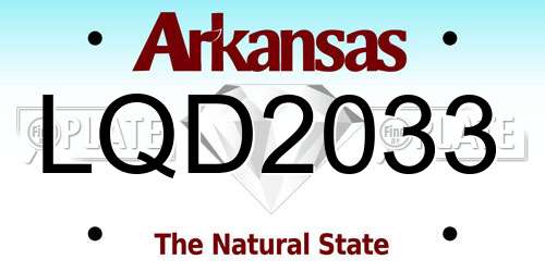 LQD2033 Arkansas License Plate
