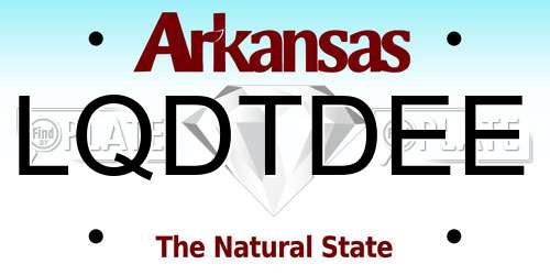LQDTDEE Arkansas License Plate