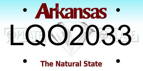 LQO2033 Arkansas License Plate