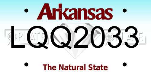 LQQ2033 Arkansas License Plate