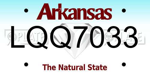 LQQ7033 Arkansas License Plate