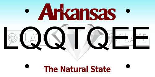 LQQTQEE Arkansas License Plate