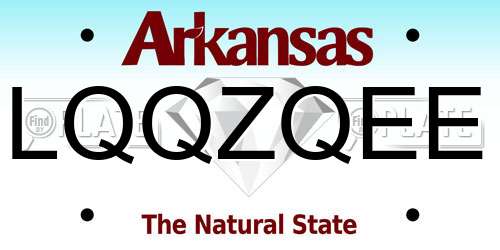 LQQZQEE Arkansas License Plate