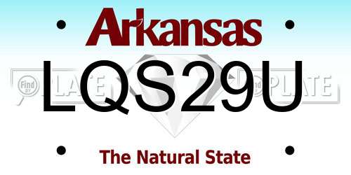 LQS29U Arkansas License Plate