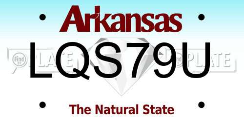 LQS79U Arkansas License Plate