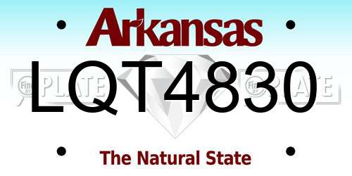 LQT4830 Arkansas License Plate