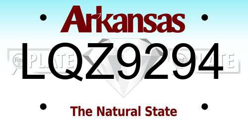 LQZ9294 Arkansas License Plate