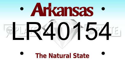 LR40154 Arkansas License Plate