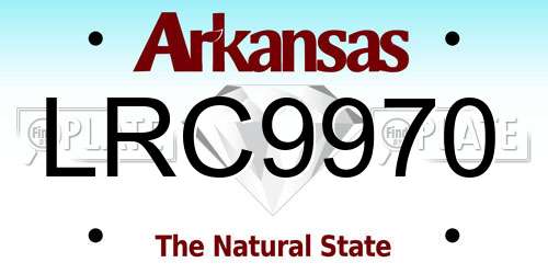 LRC9970 Arkansas License Plate