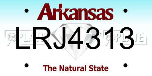 LRJ4313 Arkansas License Plate