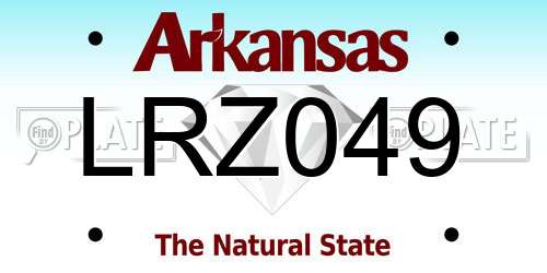 LRZ049 Arkansas License Plate