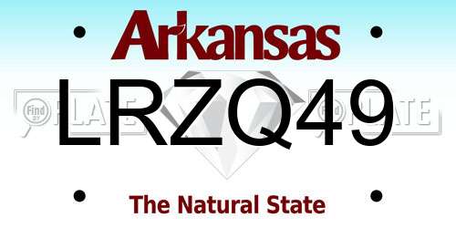 LRZQ49 Arkansas License Plate