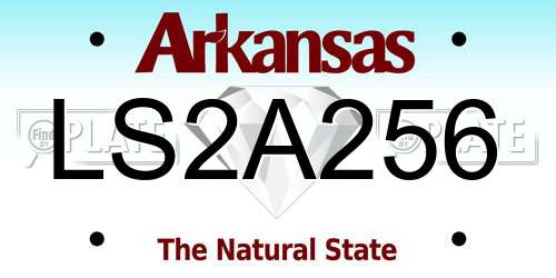 LS2A256 Arkansas License Plate