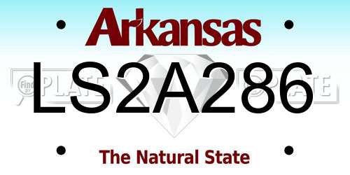 LS2A286 Arkansas License Plate