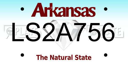 LS2A756 Arkansas License Plate