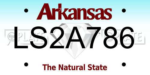 LS2A786 Arkansas License Plate