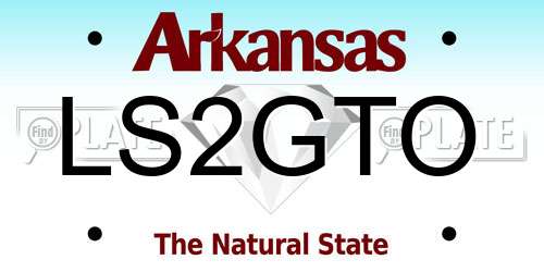 LS2GTO Arkansas License Plate