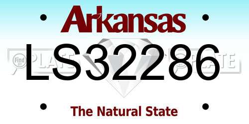 LS32286 Arkansas License Plate