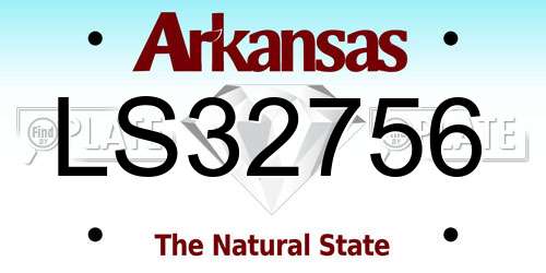 LS32756 Arkansas License Plate