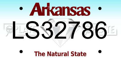 LS32786 Arkansas License Plate