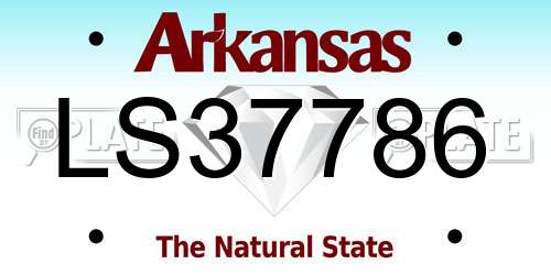 LS37786 Arkansas License Plate