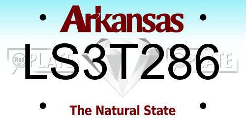 LS3T286 Arkansas License Plate