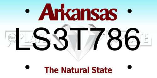 LS3T786 Arkansas License Plate