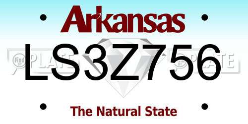 LS3Z756 Arkansas License Plate