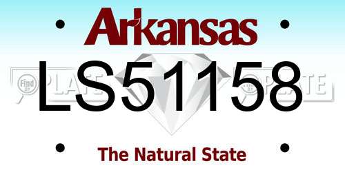 LS51158 Arkansas License Plate