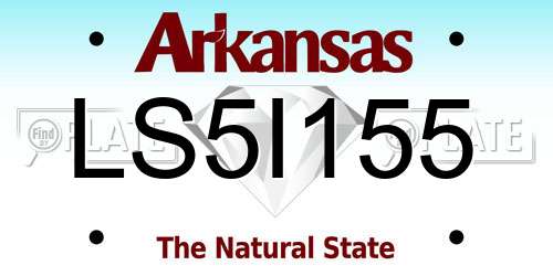 LS5I155 Arkansas License Plate