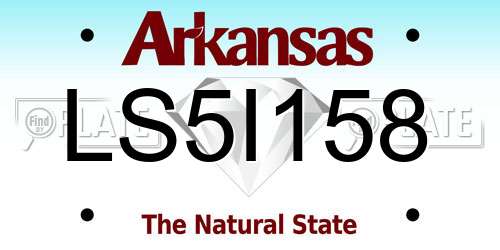 LS5I158 Arkansas License Plate
