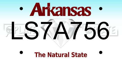 LS7A756 Arkansas License Plate