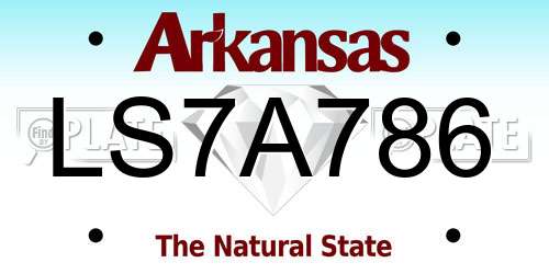 LS7A786 Arkansas License Plate