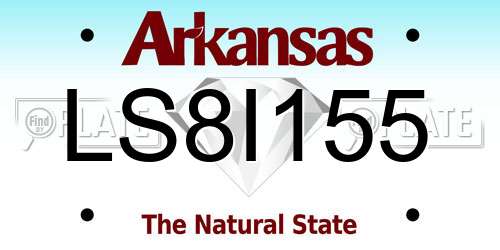LS8I155 Arkansas License Plate
